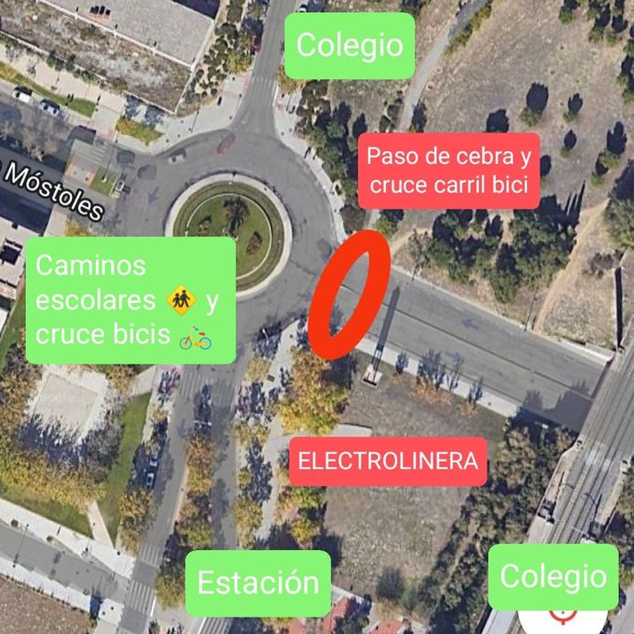 Mapa situación electrolinera Leganés rechazo vecinal