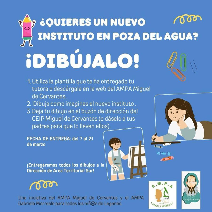 Cartel Imagina el nuevo instituto en Poza del Agua