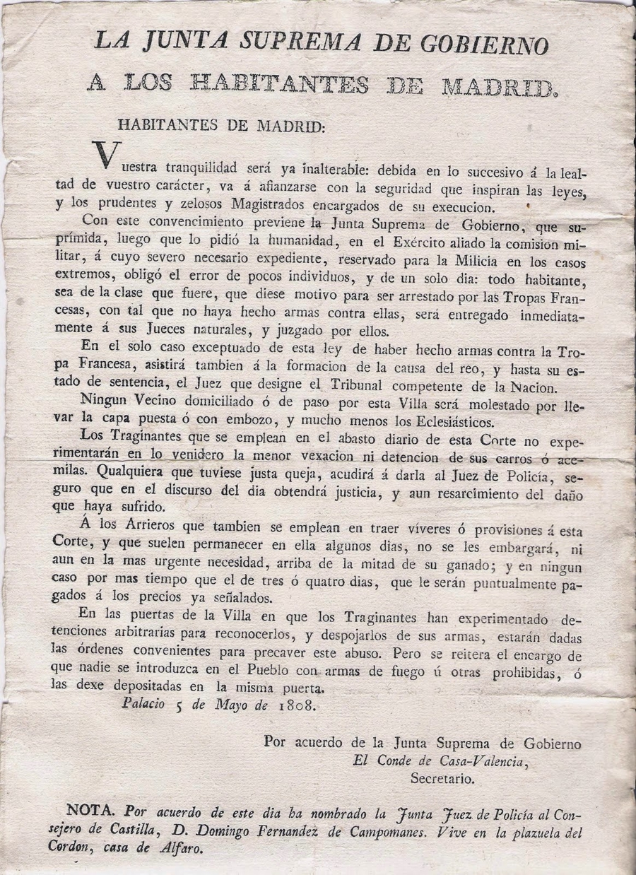 Bando Madrid Levantamiento franceses 1808