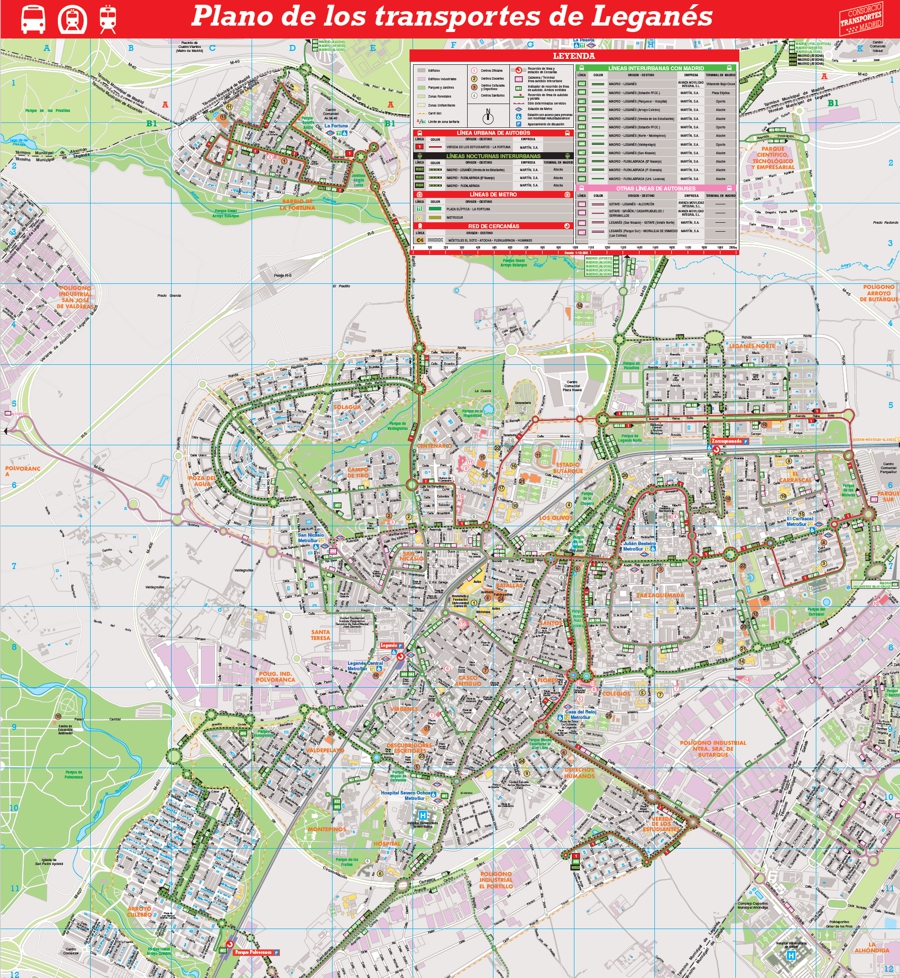 Leganés plano transporte urbano